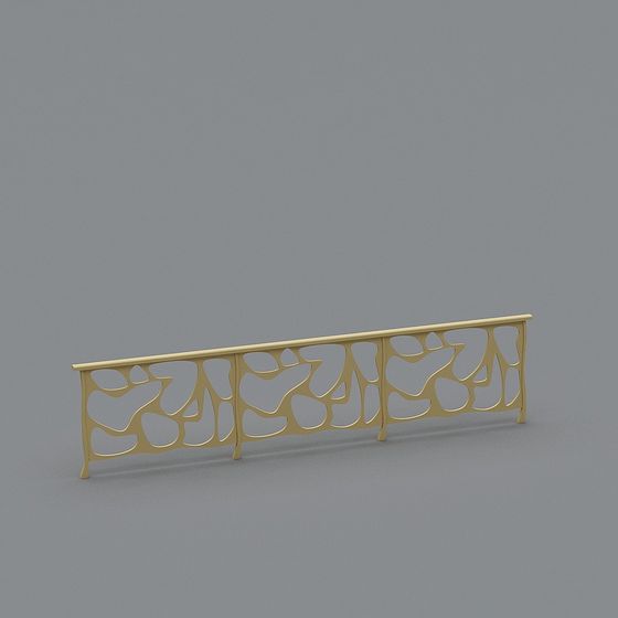 Organic Metal Railing Low-Polygon 3D model