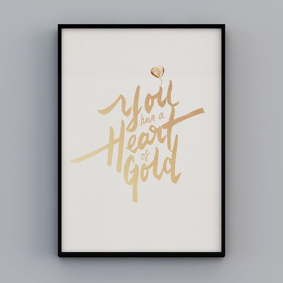 Golden Heart 3D model - Low Poly Art