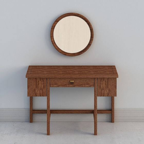 Stylish Low-Poly Makeup Vanity 3D model