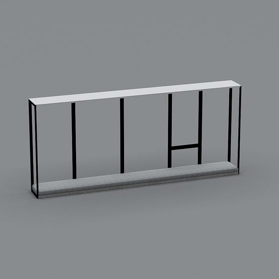 Industrial Style Long Table 3D model