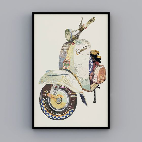 Retro Modern Motorcycle 3D model