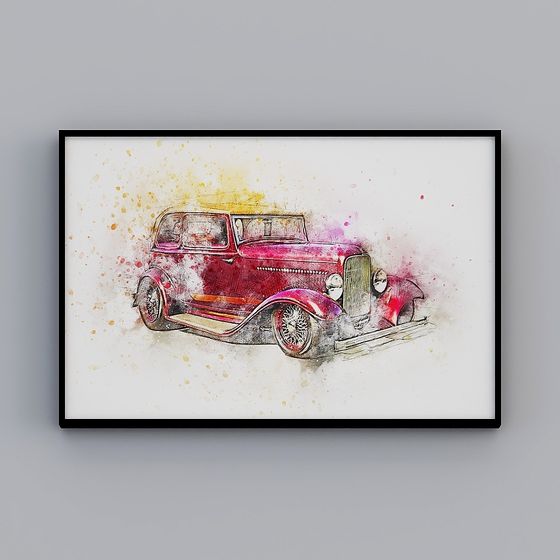 Vintage Low Poly Car 3D Model