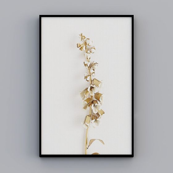 Golden Bouquet Low Poly 3D Model