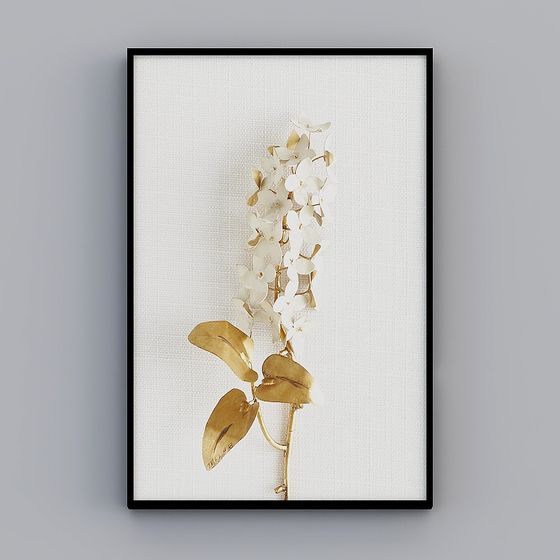 Golden Hydrangea 3D model