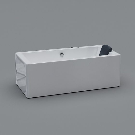 Minimalist 3D Bathtub Model for Modern Interiors