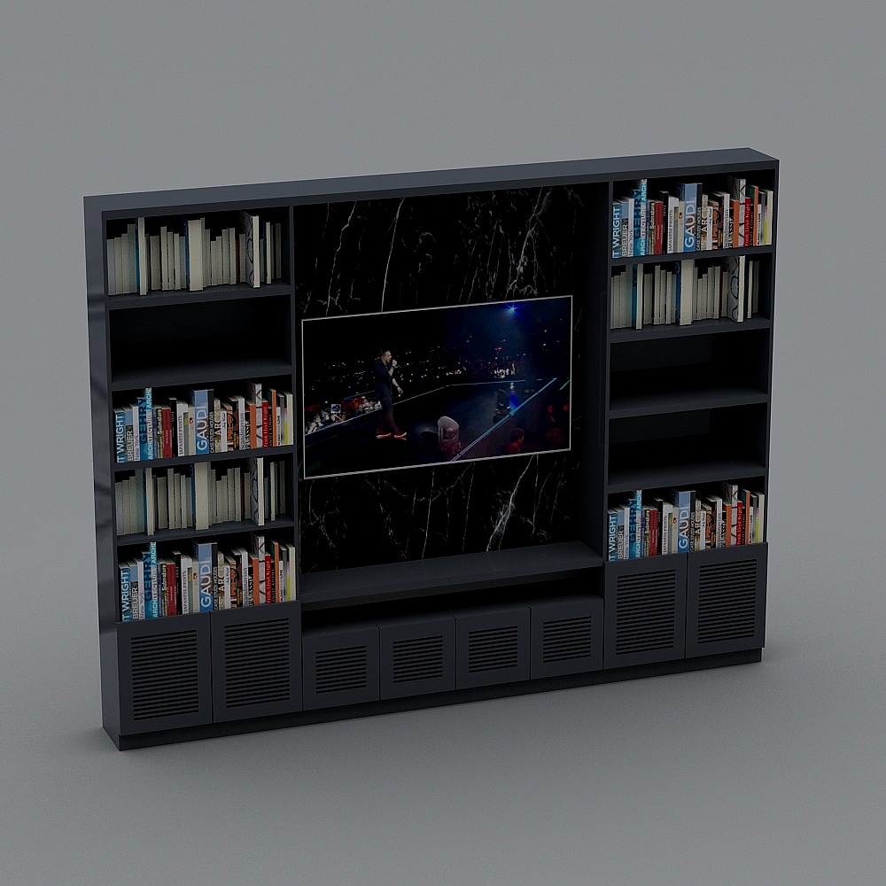 Urban Bookshelf 3D model for Modern Living Rooms