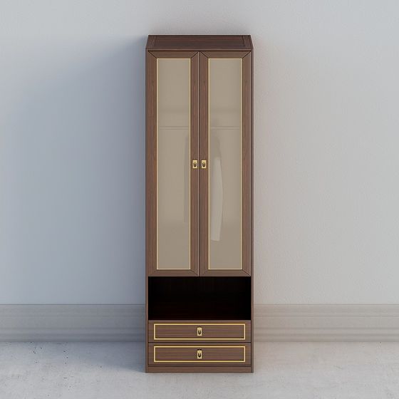 Elegant Low-Poly Wardrobe 3D Model