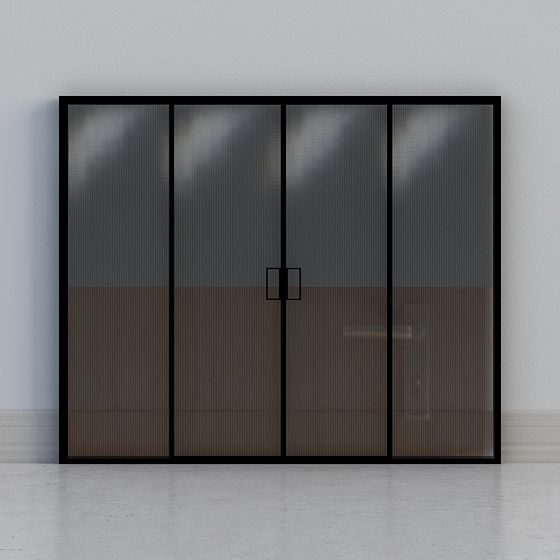 Stylish Glass Door 3D model for Modern Interiors