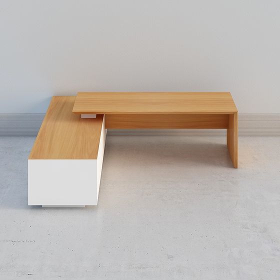 Modern L-Shaped Desk 3D model for Creative Spaces