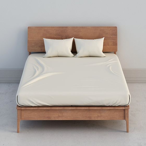 Modern Minimalist Low-Polygon Bed Frame 3D model