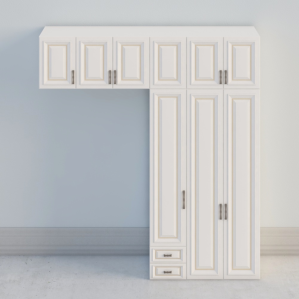 Elegant L-Shaped Storage Cabinet 3D model