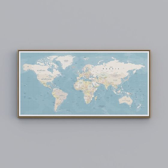 Elegant Low Poly World Map 3D Model