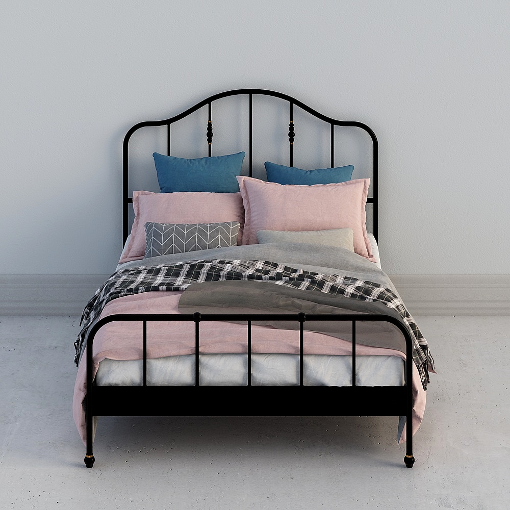 Nordic industrial wind and iron single bed