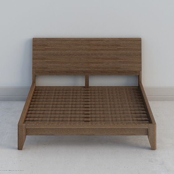 Low Poly 3D Bed Frame Model for Modern Interiors
