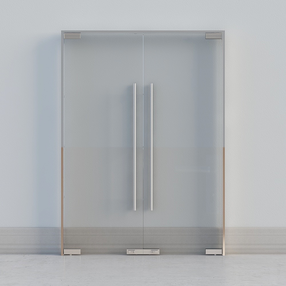 Modern Glass Double Door 3D model