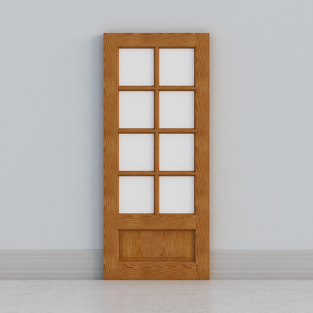 Low Poly High Detail Wooden Door 3D model
