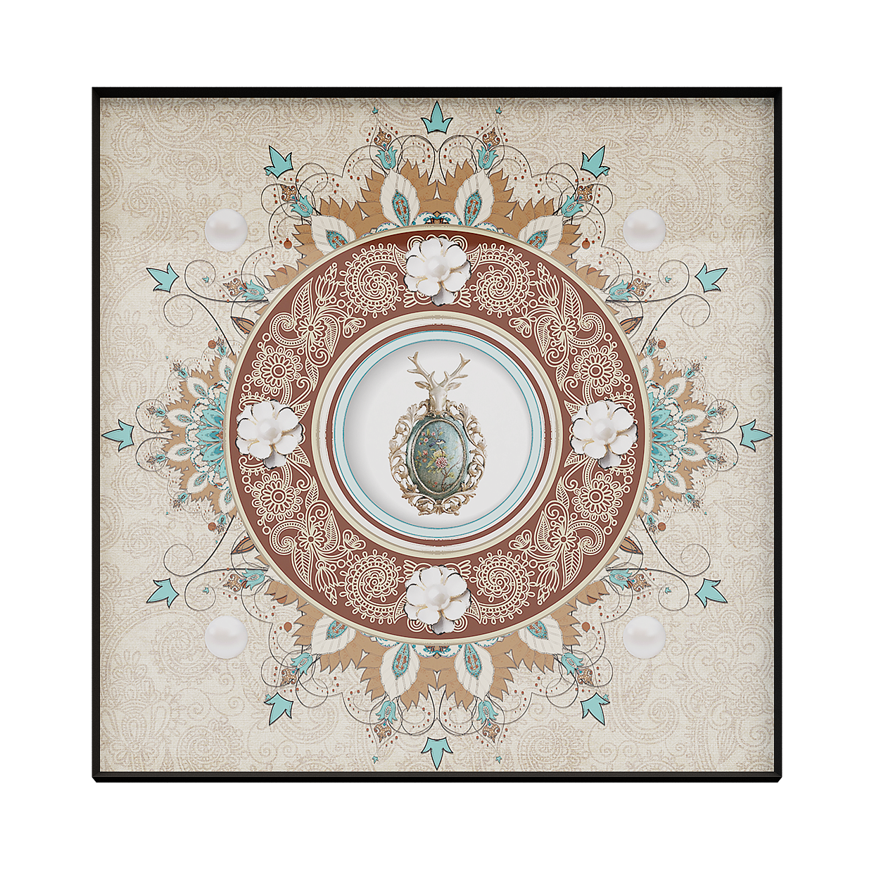 Mandala Art Panel 3D Model – Vibrant Low-Poly Design