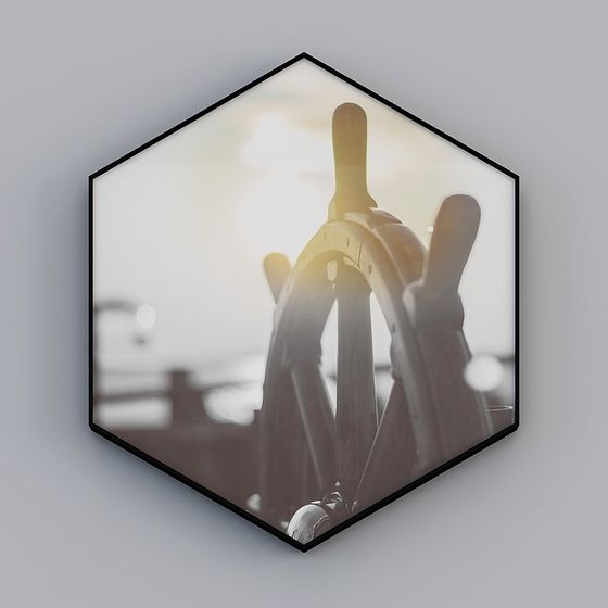 Detailed Low-Poly Ship's Wheel 3D Model