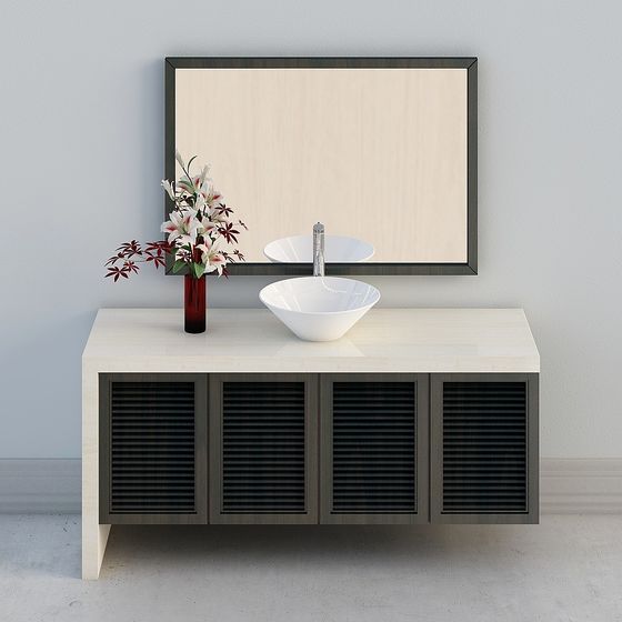 Modern Minimalist Bathroom Vanity 3D model
