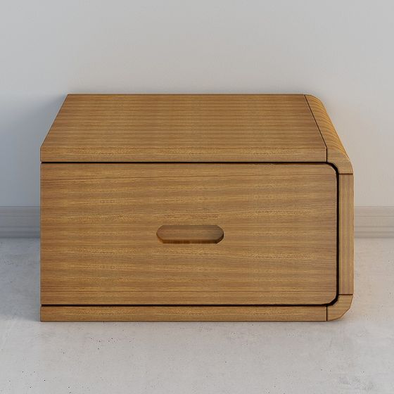 Stylish Wooden Storage Box 3D model