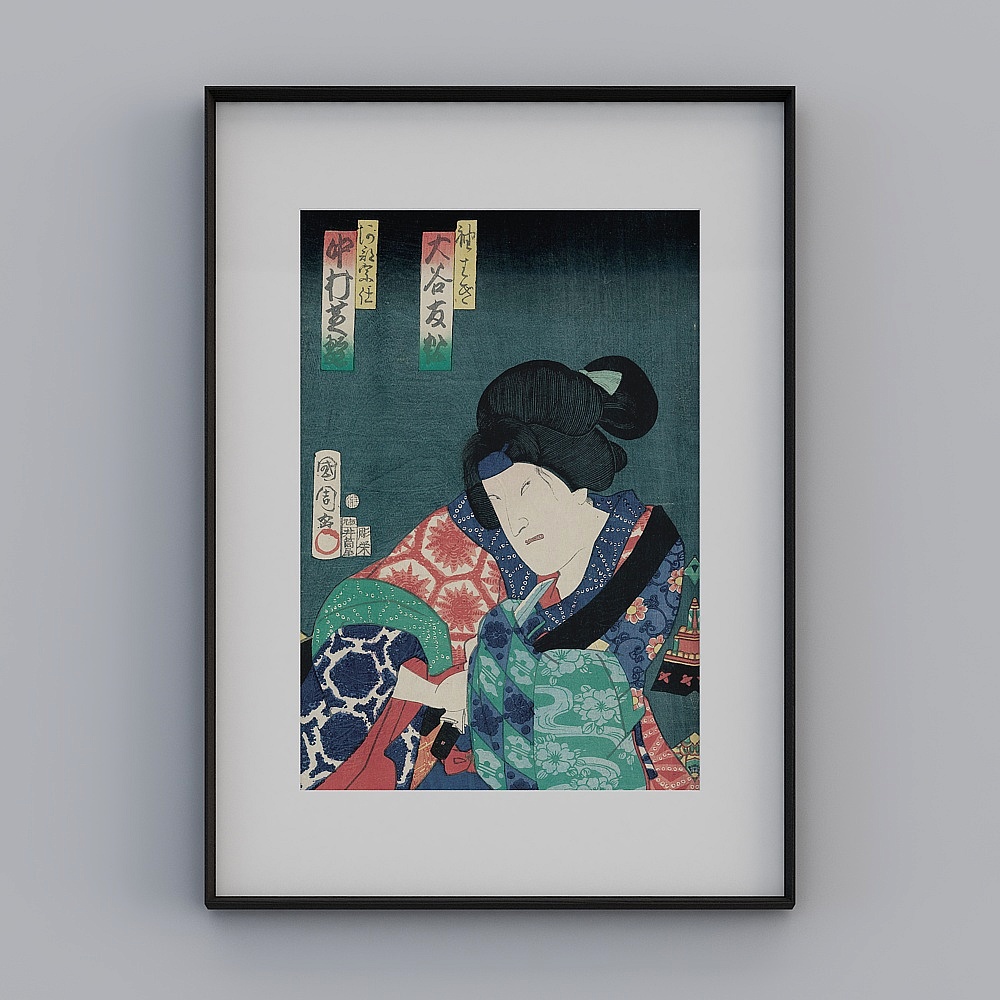 Kippel flagship store Japanese-style living room vertical black frame 78x108 cm Japanese famous painting tmzrj-yz-gg-sk-4