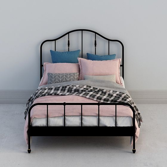 Retro Iron Bed 3D model for Elegant Interiors