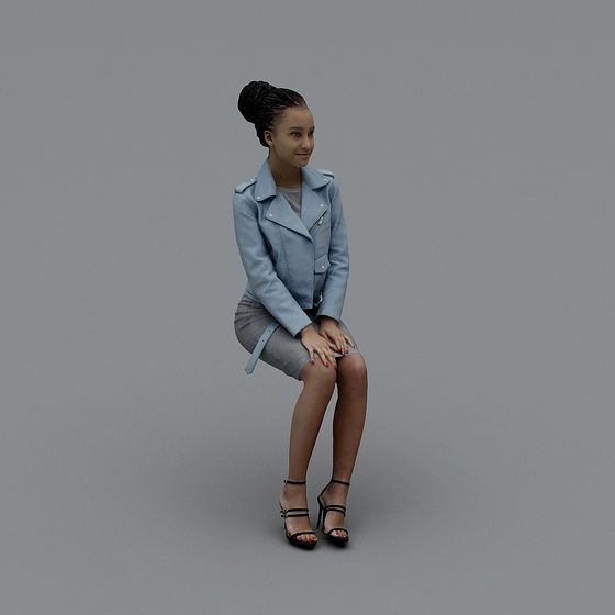 Stylish Low Poly Female Model 3D model