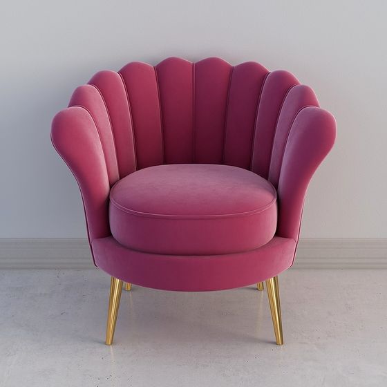 Elegant Shell-Shaped Armchair 3D model