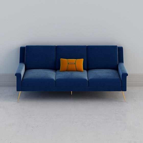 Elegant Low-Polygon Sofa 3D Model