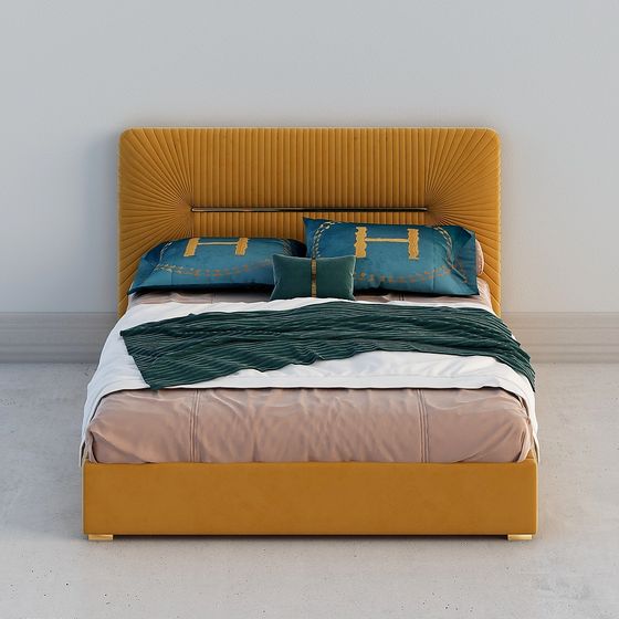 Sunburst Velvet Bed 3D model