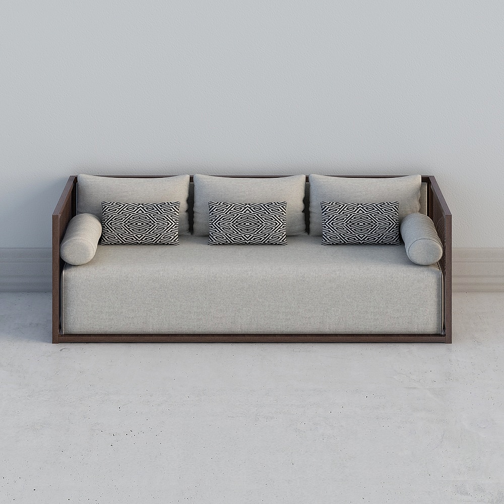 Three-person sofa V0230-Maroon-HE512-10