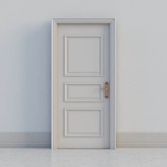 Elegant Low-Poly High-Detail 3D Door Model