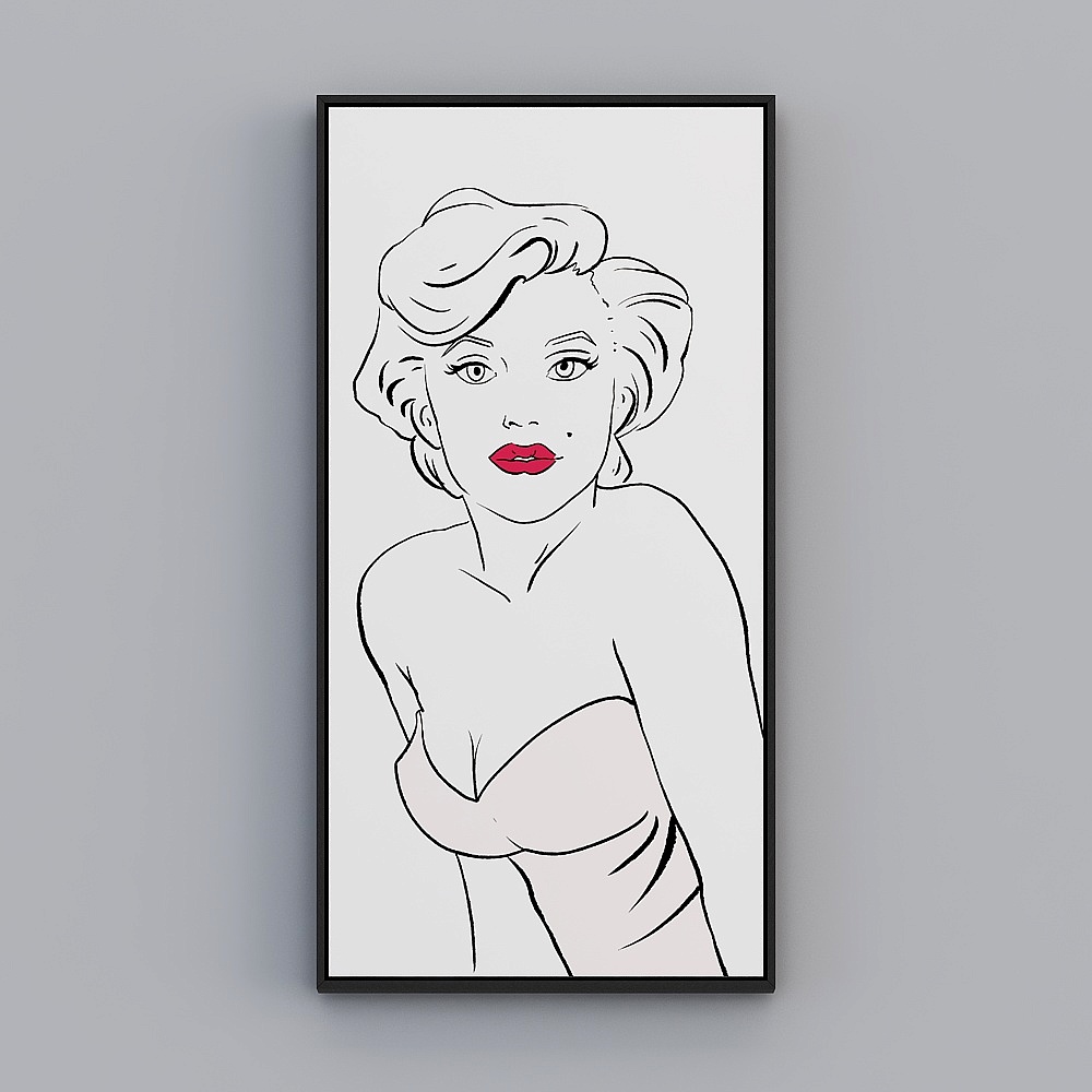 Kibaki Moderno Hyun-Jin Scatola Nera 53x103cm Carattere vlpr-x-1