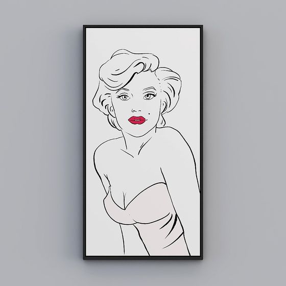 Kibaki Moderno Hyun-Jin Scatola Nera 53x103cm Carattere vlpr-x-1