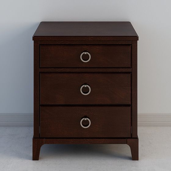 Elegant Low-Poly Nightstand 3D Model