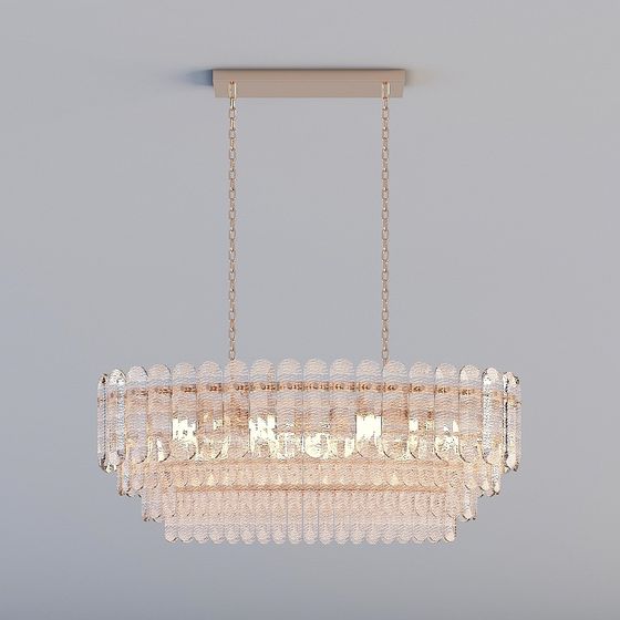 Elegant Low-Poly Chandelier 3D model