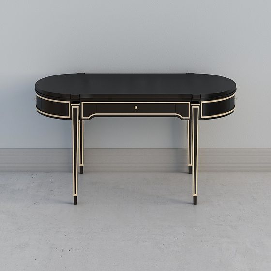 Elegant Half-Oval Table 3D model