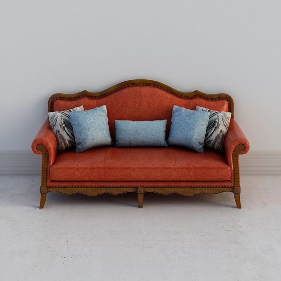 Retro Sofa 3D model with Unique Charm