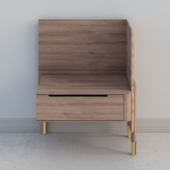 DW81003-780 ベッドサイドテーブル右キャビネット - ブラックウォールナット