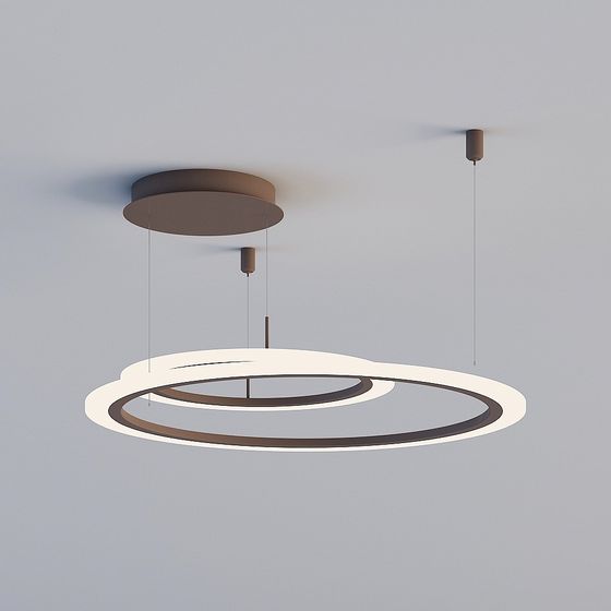 Futuristic Floating Ring Pendant Light 3D model