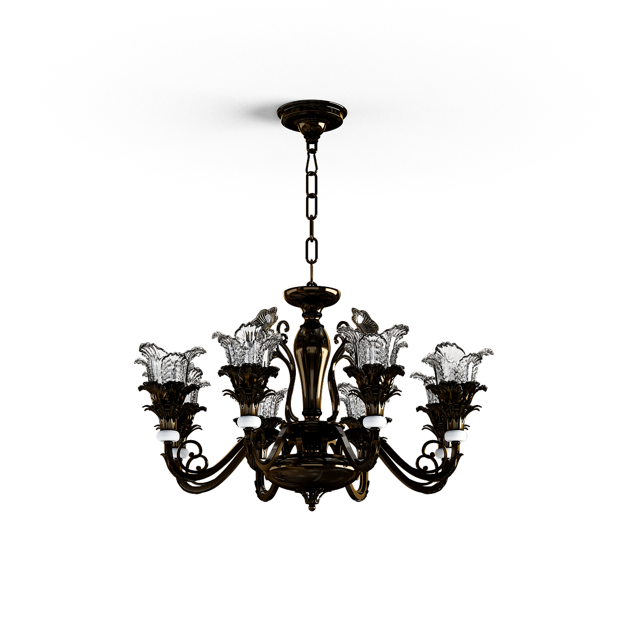 Vintage Chandelier 3D Model – Classic Crystal Lighting