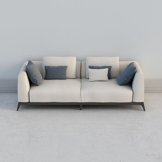 Sofa Color Pattern 3d Earth Color I-Shape Sofa 3D Model - Free