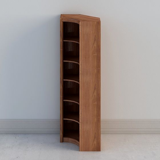 Elegant Curved Bookshelf 3D model for Interior Spaces