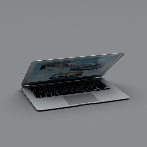 Realistic Low-Poly Modern Laptop 3D model