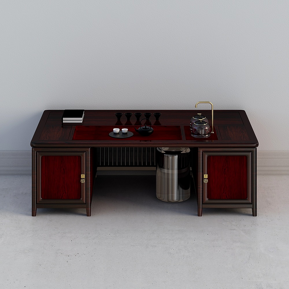 Elegant Tea Table 3D model with Polished Finish