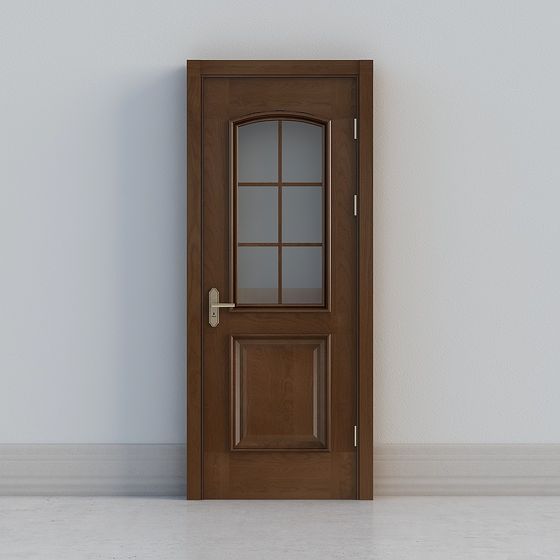 Elegant Low-Poly Interior Door 3D Model