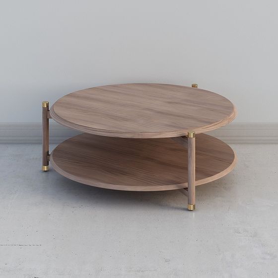 Elegant Round Two-Tier Coffee Table 3D model