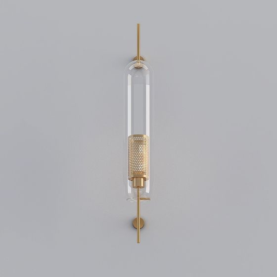 Artistic Low-Poly Glass Tube Wall Light 3D model