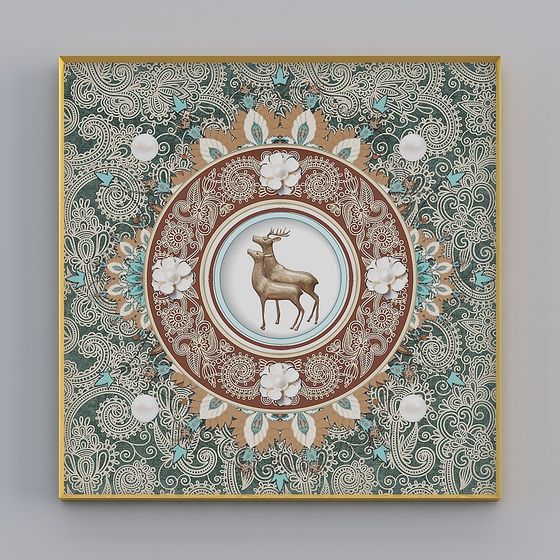 Deer Art Panel 3D Model