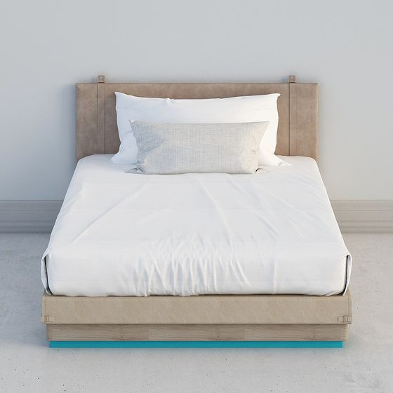 Elegant Low-Poly Bed Frame 3D model